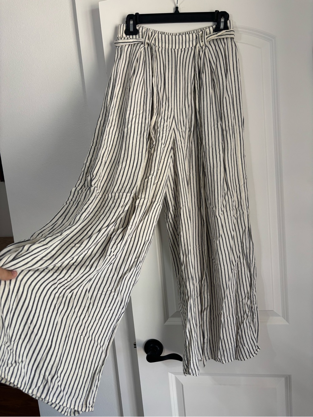 Striped Black and White Flowy Pants